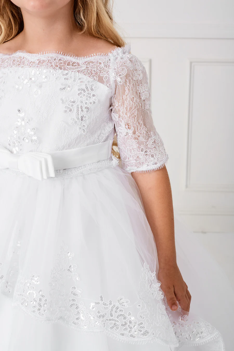 Tip Top Kids 5773 Girls Size 6 Lace Off the Shoulder Flower Girl Communion corset Flower Girl Dress - Image 10