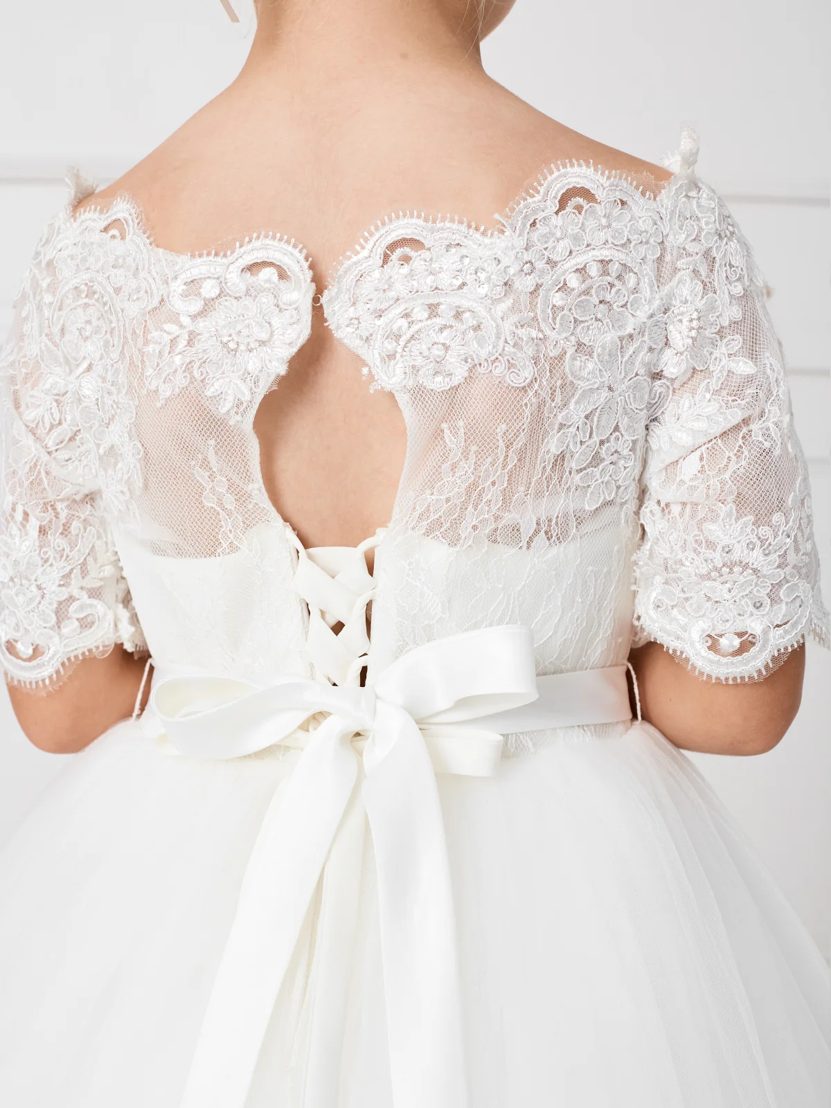 Tip Top Kids 5773 Girls Size 6 Lace Off the Shoulder Flower Girl Communion corset Flower Girl Dress - Image 3