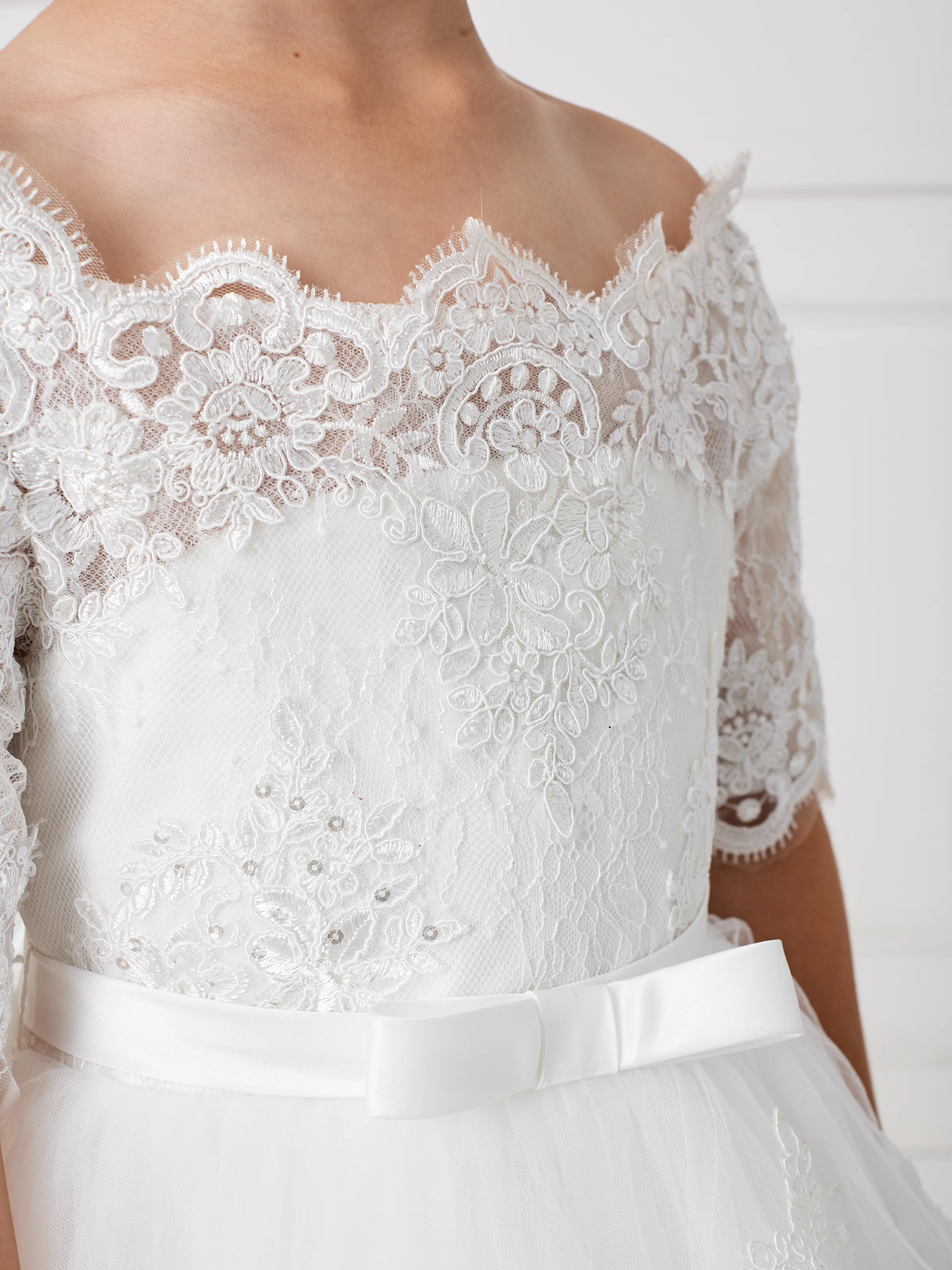 Tip Top Kids 5773 Girls Size 6 Lace Off the Shoulder Flower Girl Communion corset Flower Girl Dress - Image 4
