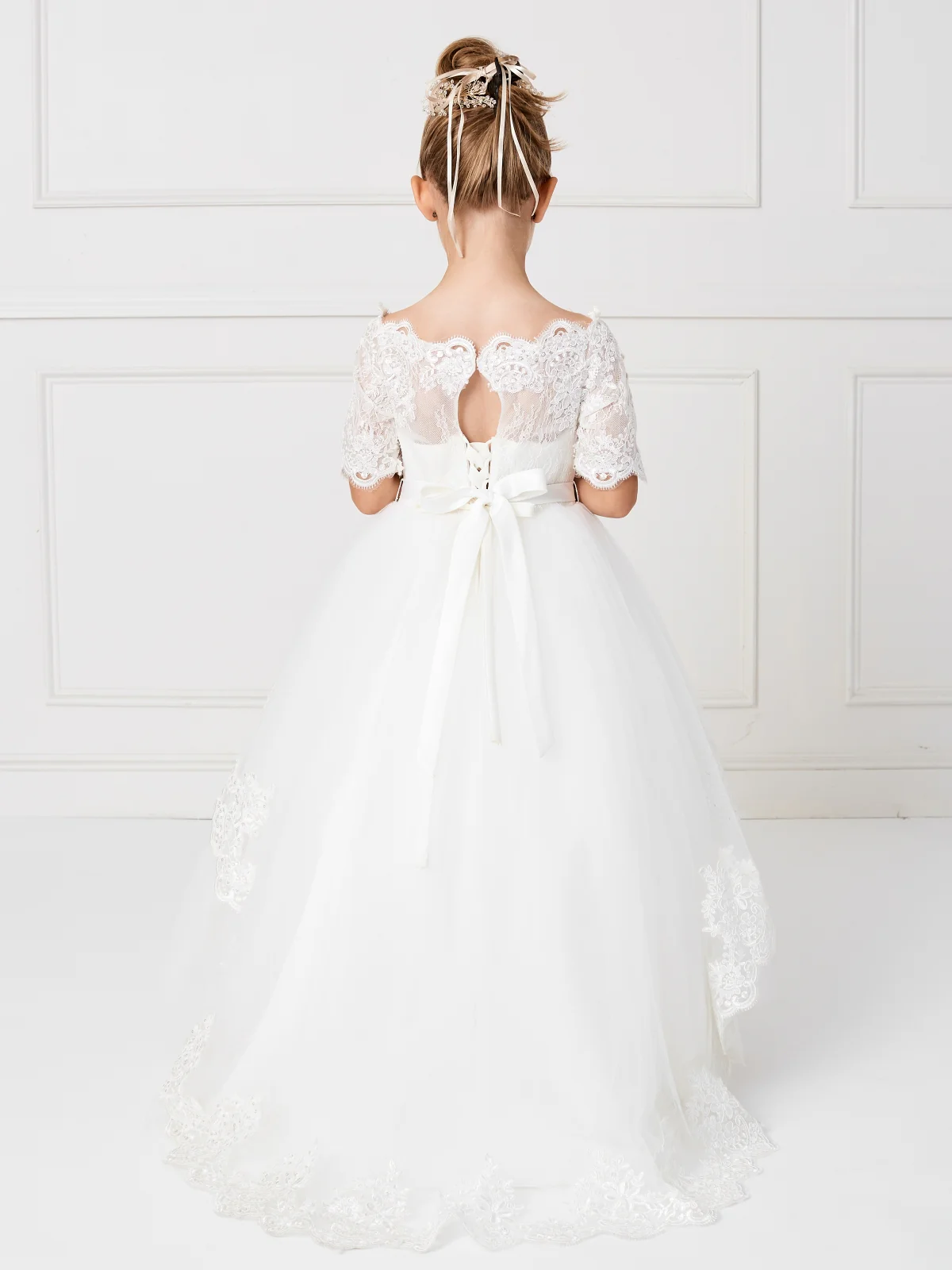 Tip Top Kids 5773 Girls Size 6 Lace Off the Shoulder Flower Girl Communion corset Flower Girl Dress - Image 5