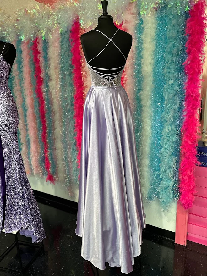 Sparkle Prom 72233 Size 4 Lilac Long Fitted Sequin Sheer Overskirt Prom Dress Pageant Gown Backless Corset - Image 6