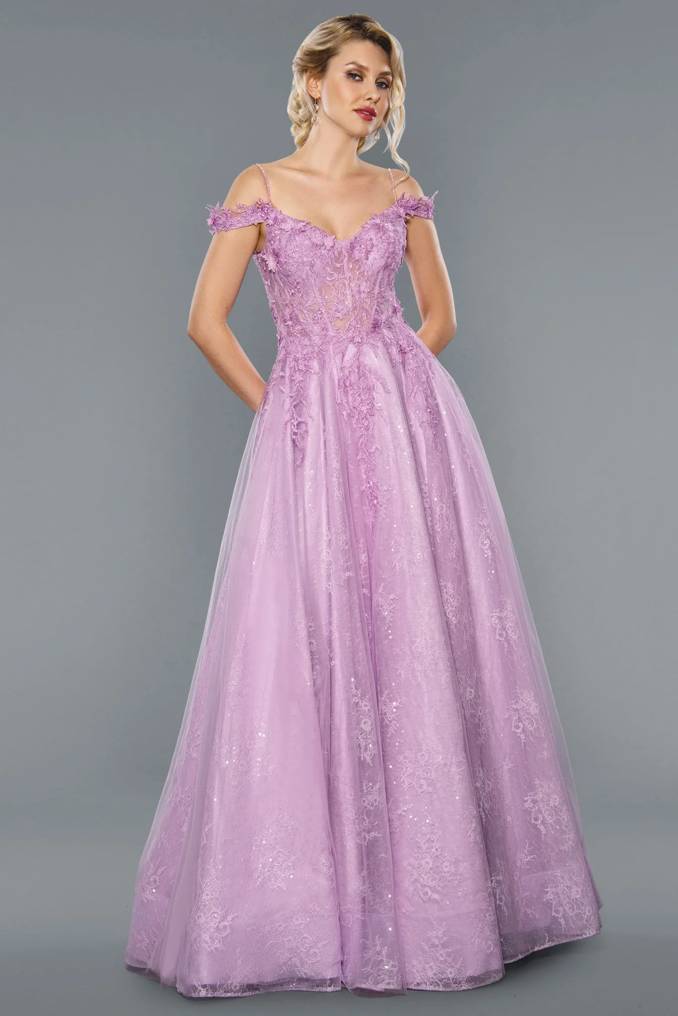 Stella Couture 21038 Size 10 Yellow Long Lace A Line formal Dress Bridal Prom Pageant Sheer Corset - Image 4
