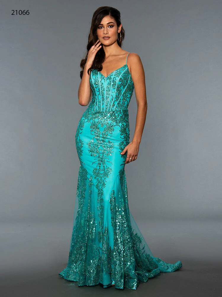 Stella Couture 21066 Size 10 Emerald Long Sheer Mermaid Shimmer Prom Dress Pageant Gown - Image 4