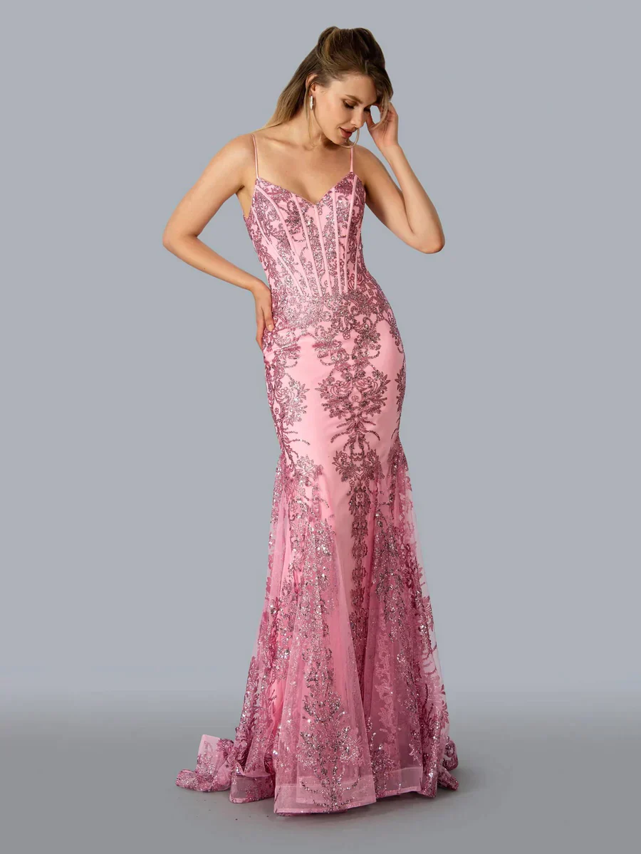 Stella Couture 21066 Size 4 Gold Long Glitter corset mermaid Formal Evening Gown Prom Dress Pageant - Image 10