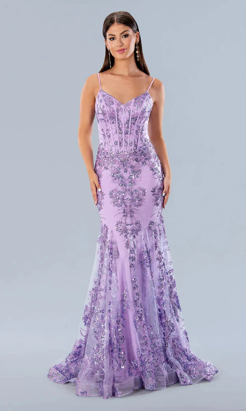 Stella Couture 21066 Size 4 Gold Long Glitter corset mermaid Formal Evening Gown Prom Dress Pageant - Image 3