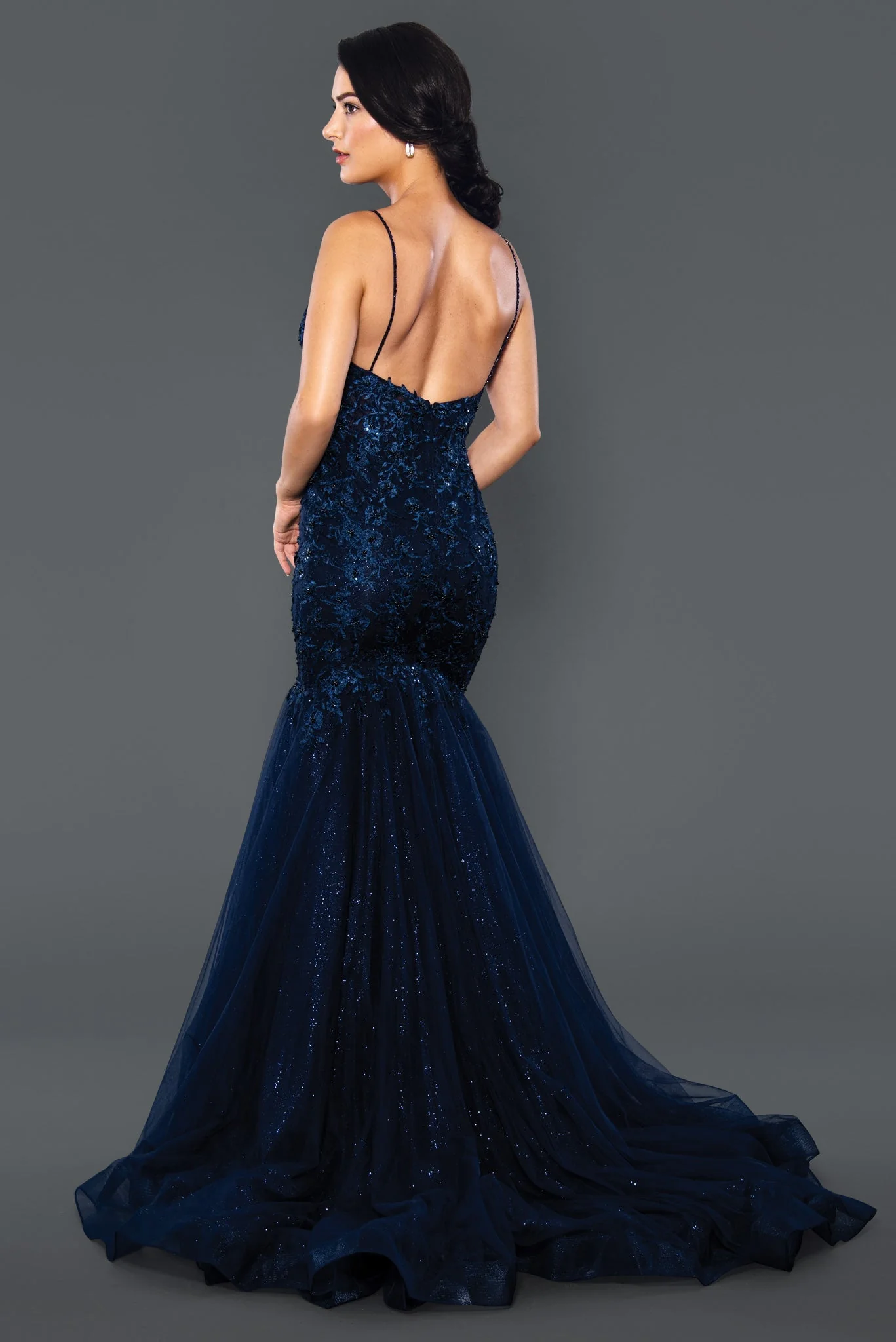 Stella Couture 22043 Size 6 Purple Long Shimmer Mermaid Prom Dress Pageant Gown Bridal Wedding - Image 4