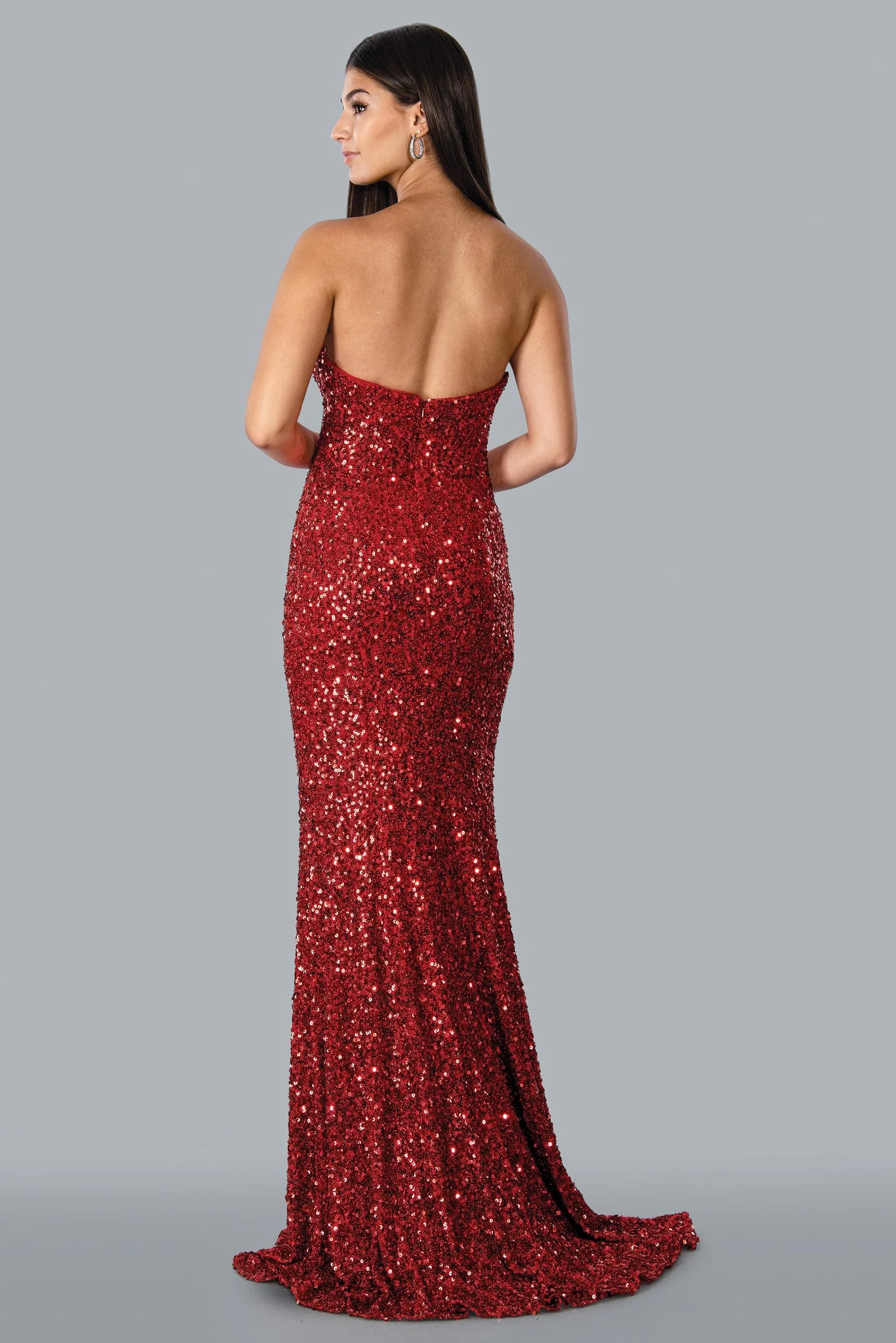 Stella Couture 23130 Size 2, 12 Rose Gold Long Fitted Sequin Peak Point Formal Pageant Gown Prom Dress - Image 3