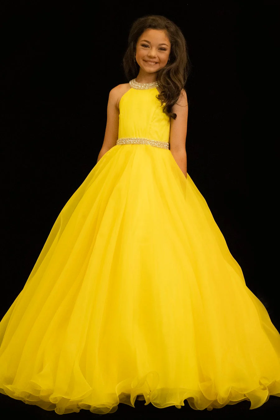 Sugar Kayne C114 Girls Preteen A Line Pageant Dress Ballgown High Neckline - Image 6