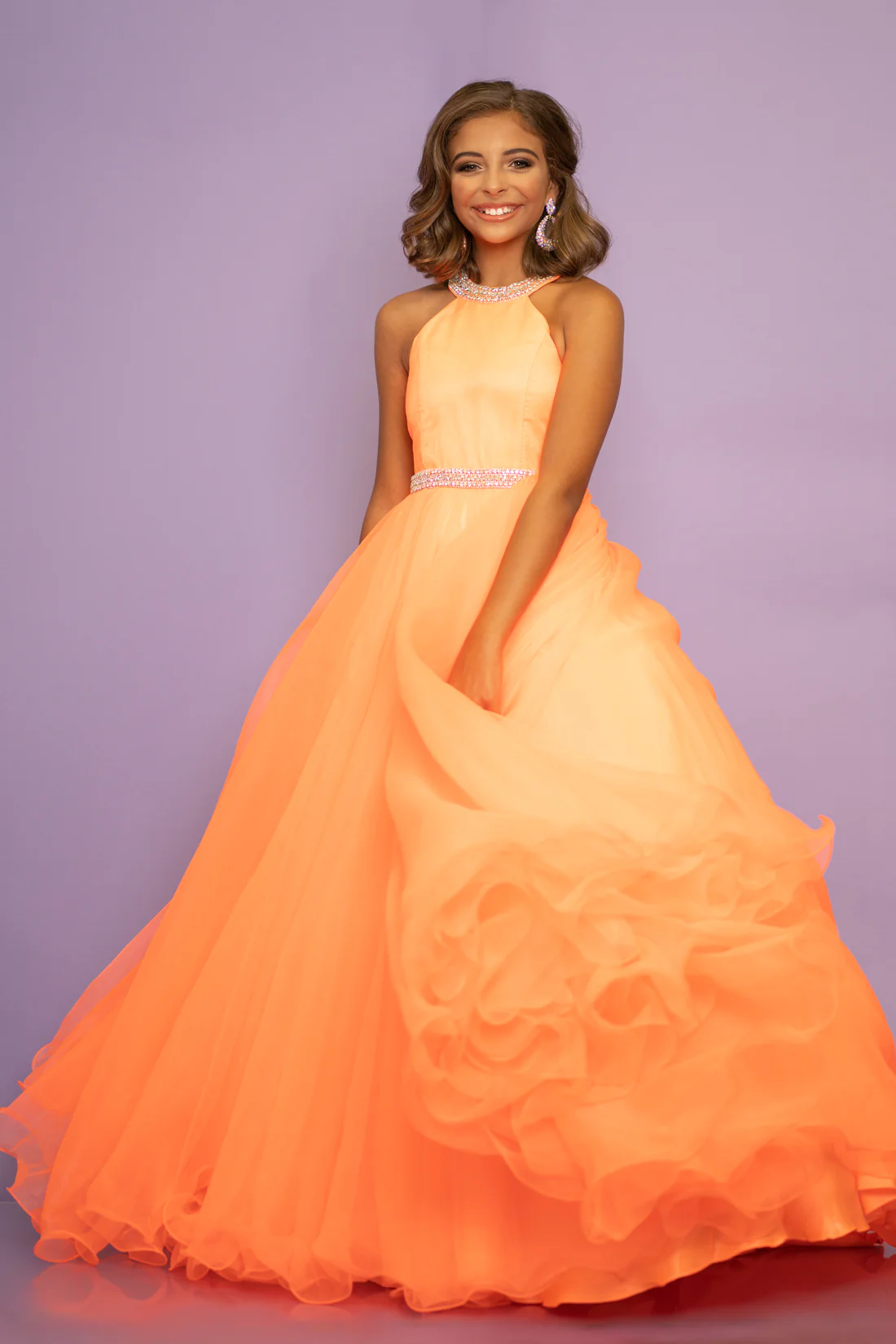 Sugar Kayne C114 Girls Preteen A Line Pageant Dress Ballgown High Neckline - Image 7