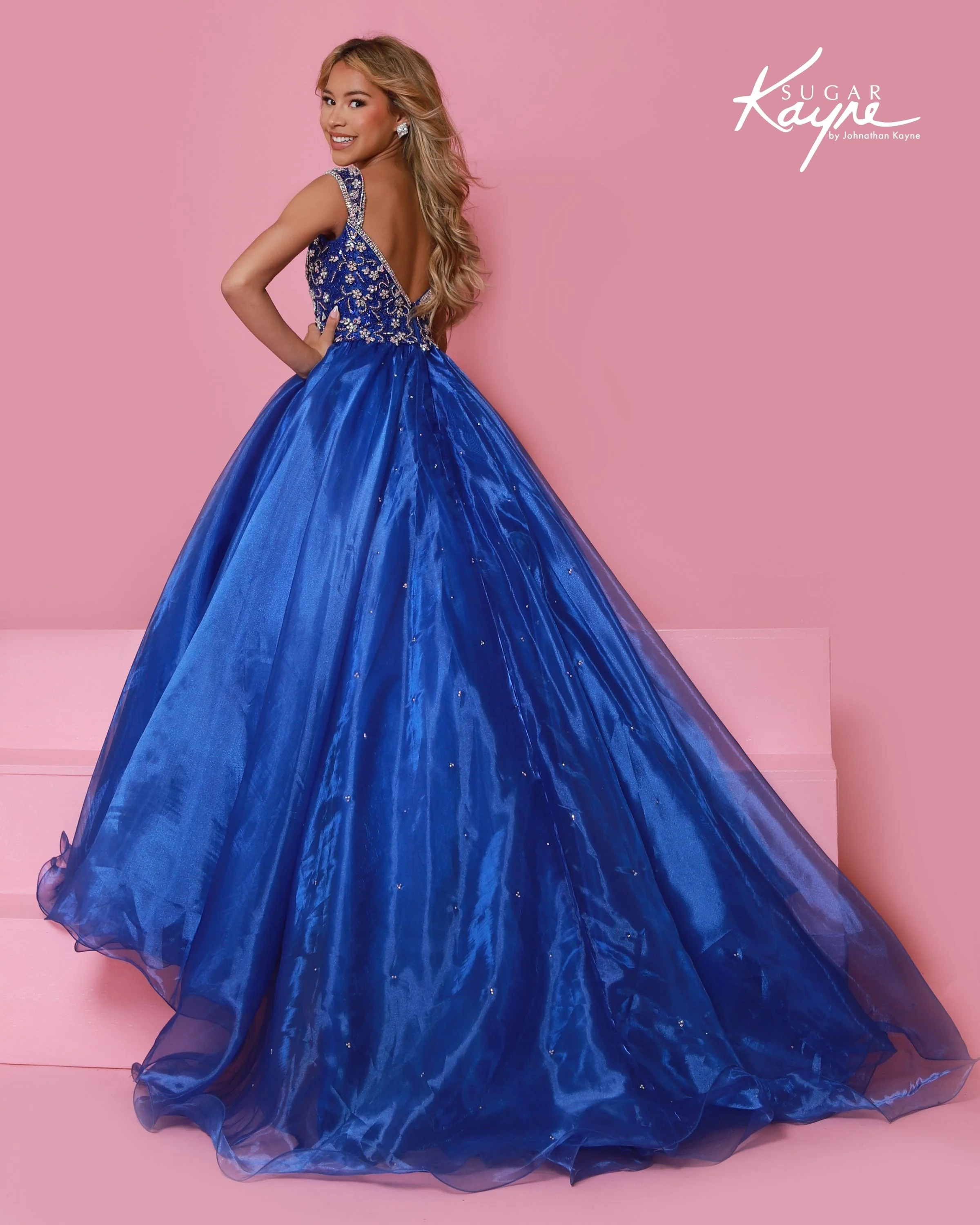 Sugar Kayne C146 Girls Pageant Dress Ballgown Crystal Formal Gown - Image 3