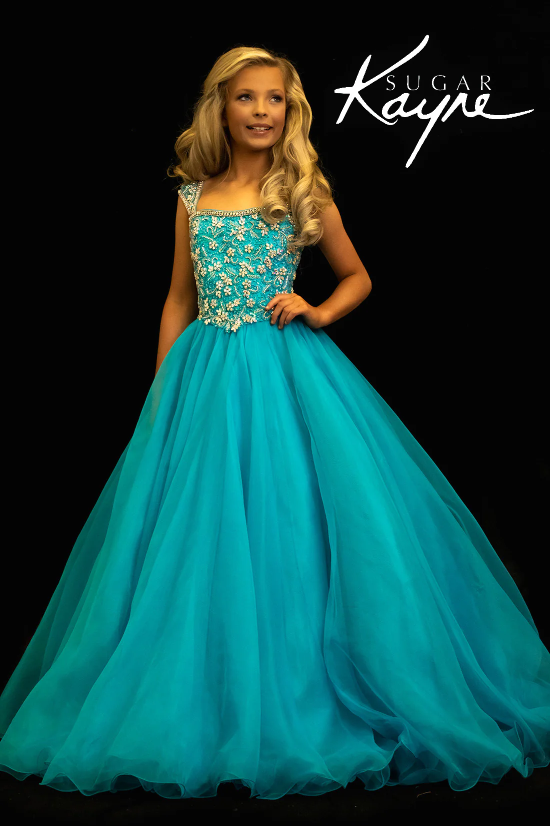 Sugar Kayne C146 Girls Pageant Dress Ballgown Crystal Formal Gown - Image 4