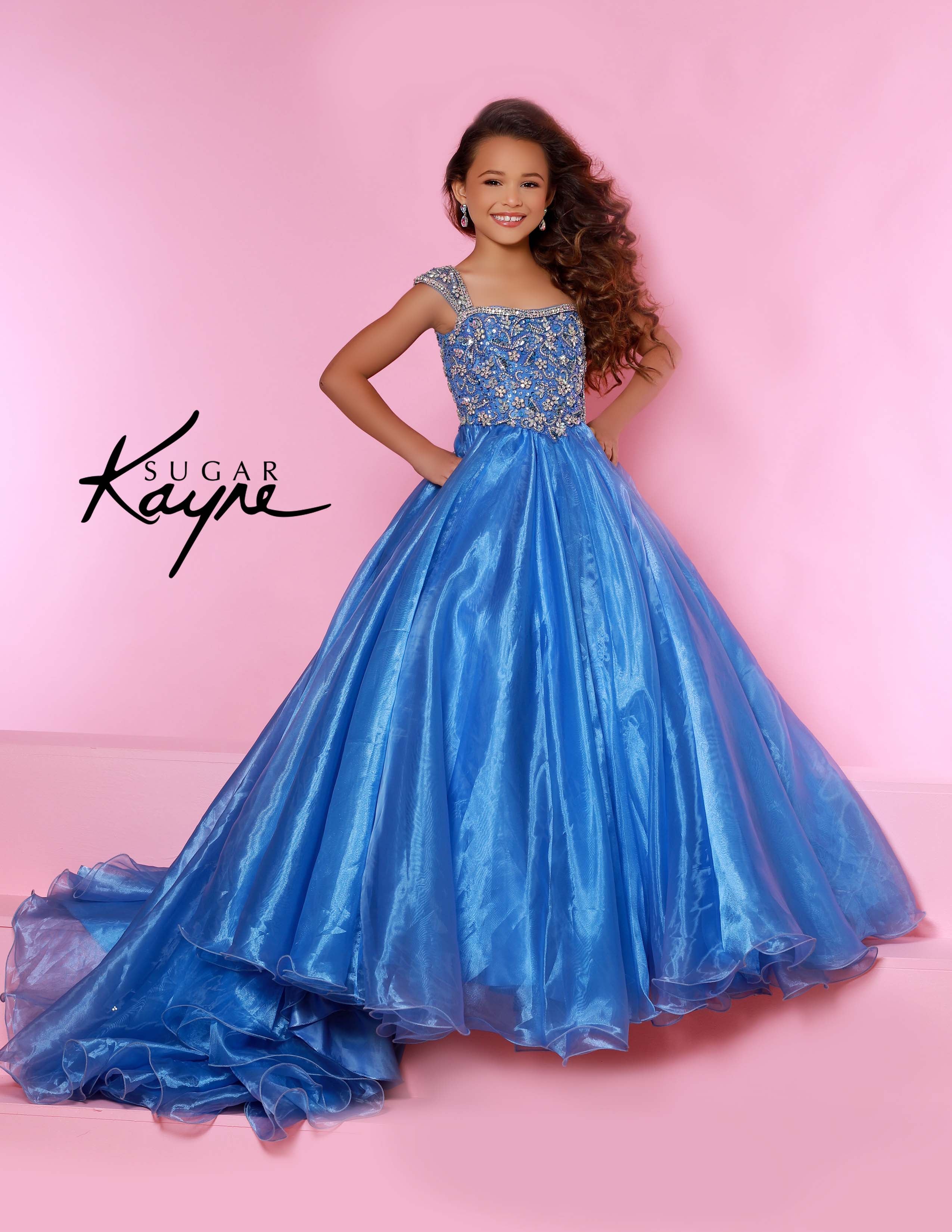Sugar Kayne C146 Girls Pageant Dress Ballgown Crystal Formal Gown - Image 8