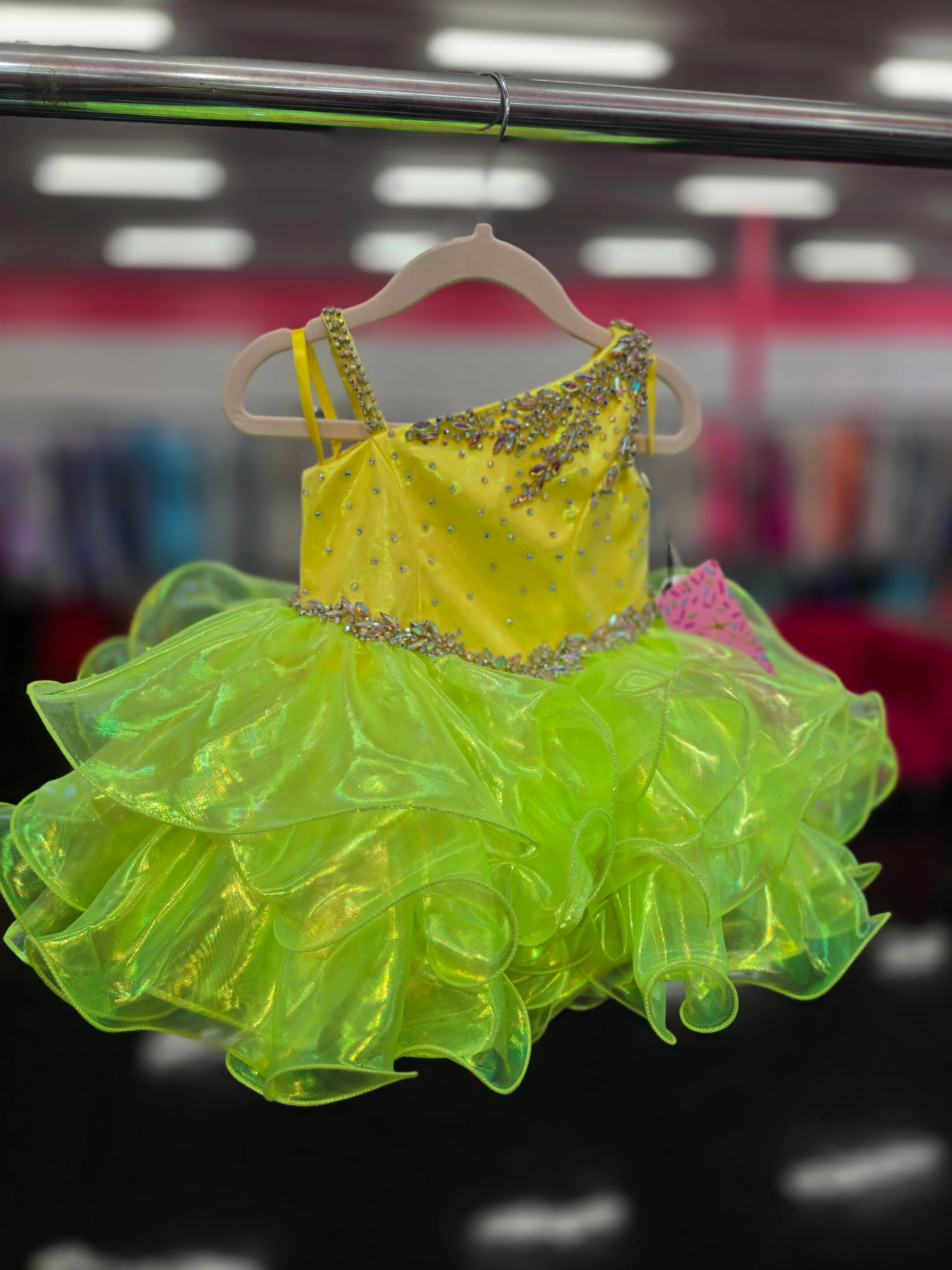 Sugar Kayne C214 12 Months Lemon Lime Cupcake Girls Pageant Dress - Image 4