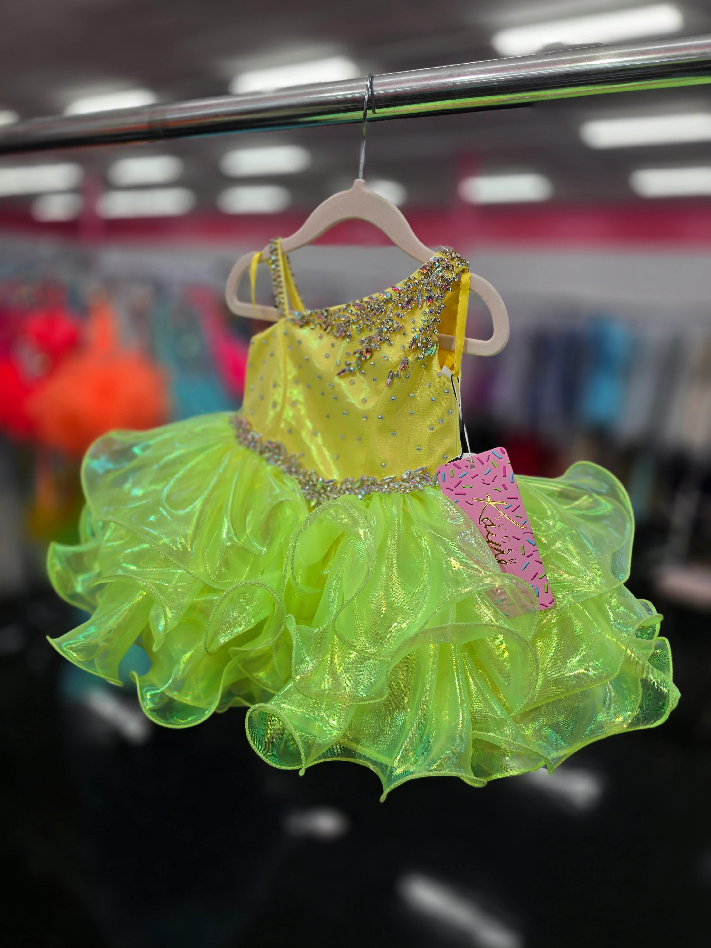 Sugar Kayne C214 12 Months Lemon Lime Cupcake Girls Pageant Dress - Image 5