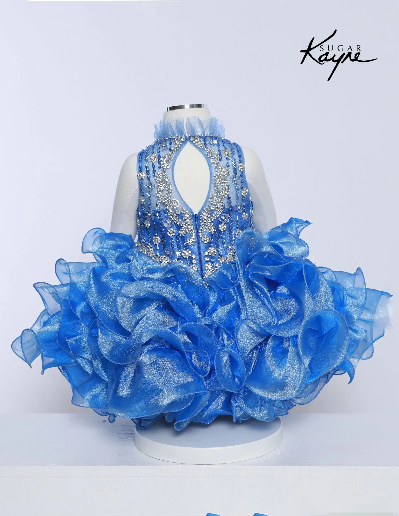 Sugar Kayne C231 Girls Pageant Cupcake Dress Ruffle Trim - Image 5