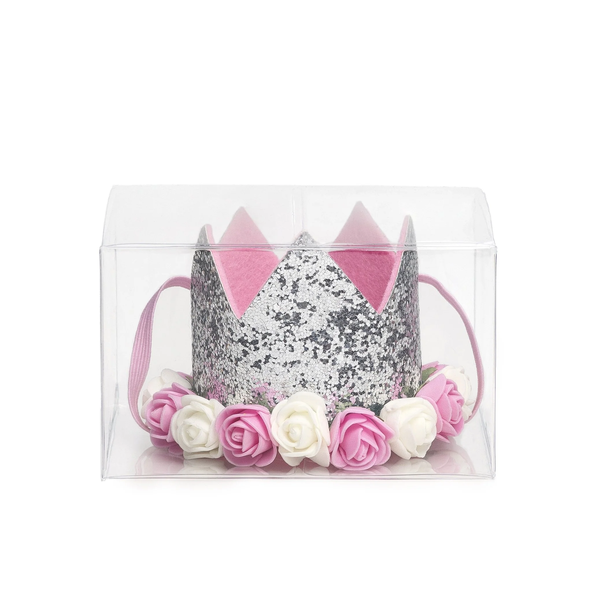 Sweet Wink Silver Glitter Flower Crown Kids Birthday Party Photoshoot Baby - Image 4