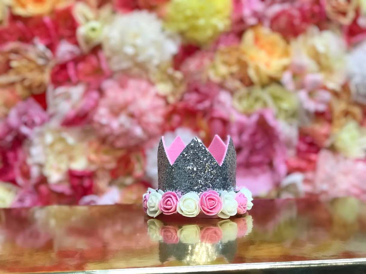Sweet Wink Silver Glitter Flower Crown Kids Birthday Party Photoshoot Baby - Image 6