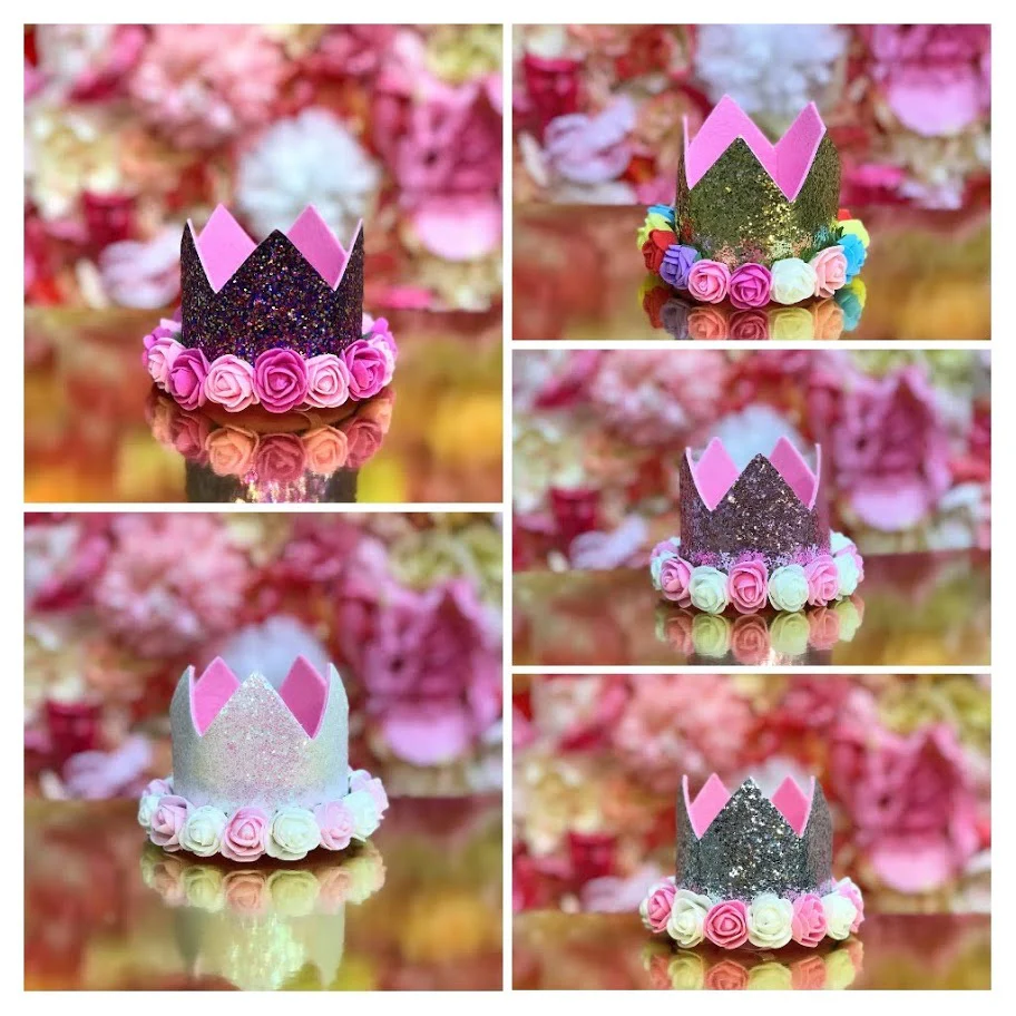 Sweet Wink Silver Glitter Flower Crown Kids Birthday Party Photoshoot Baby - Image 7