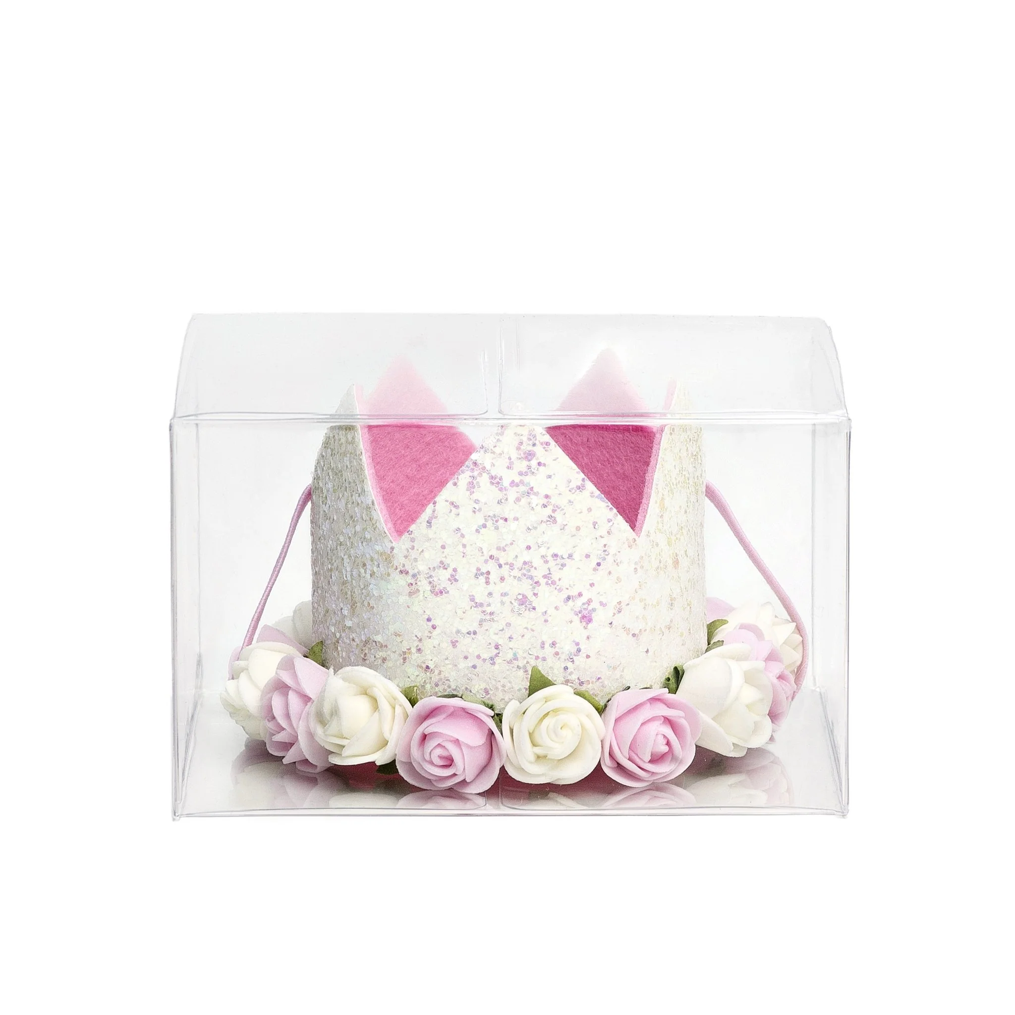 Sweet Wink White Glitter Flower Crown Babys Birthday Kids Party photoshoot - Image 3