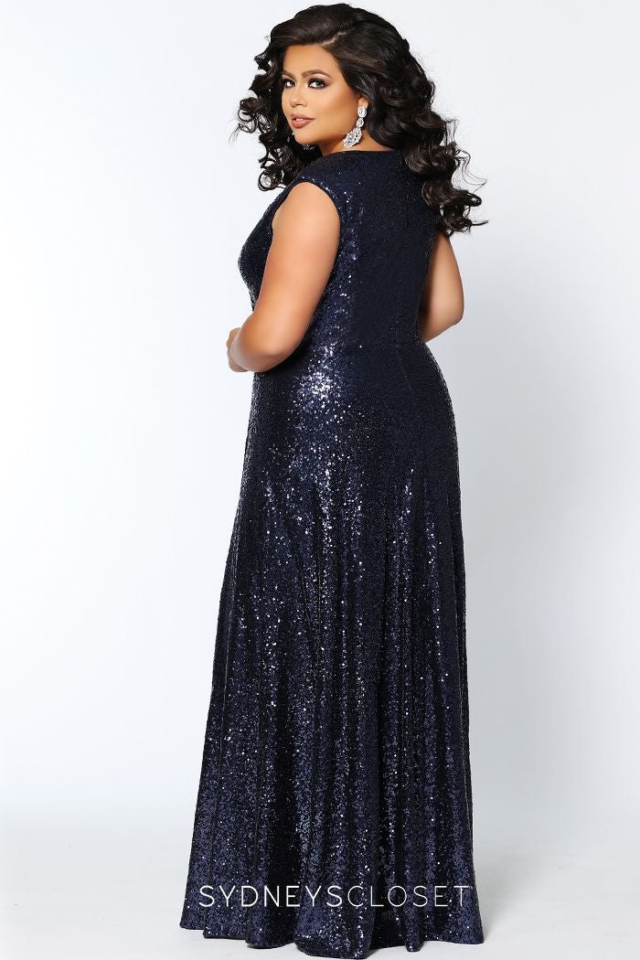Sydney's Closet CE1801 Size 24 BLACK Sequin Formal Dress - Image 11