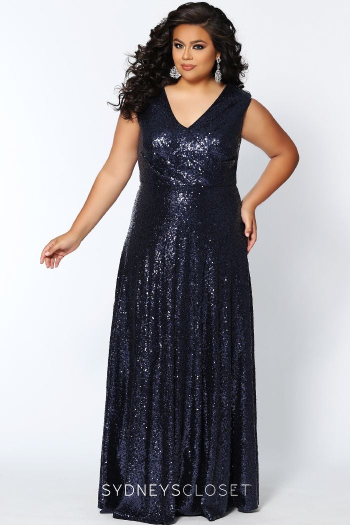 Sydney's Closet CE1801 Size 24 BLACK Sequin Formal Dress - Image 15