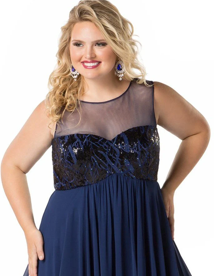 Sydney's Closet 1810 Size 28 NAVY Formal Dress A Line - Image 3