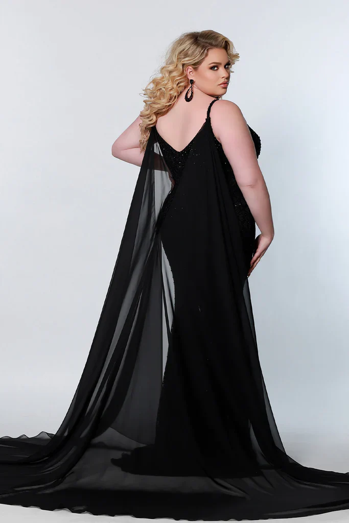 Sydney's Closet Johnathan Kayne JK1204 Chiffon Pageant Formal Cape Accessory Detachable - Image 3