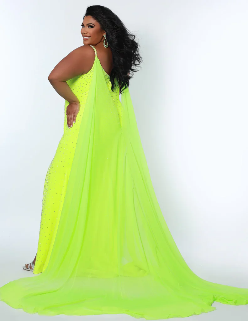 Sydney's Closet Johnathan Kayne JK1204 Chiffon Pageant Formal Cape Accessory Detachable - Image 6