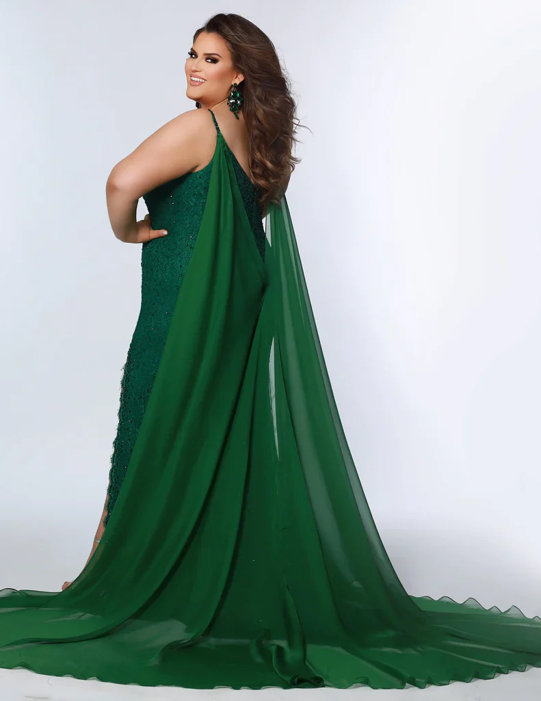Sydney's Closet Johnathan Kayne JK1204 Chiffon Pageant Formal Cape Accessory Detachable - Image 7