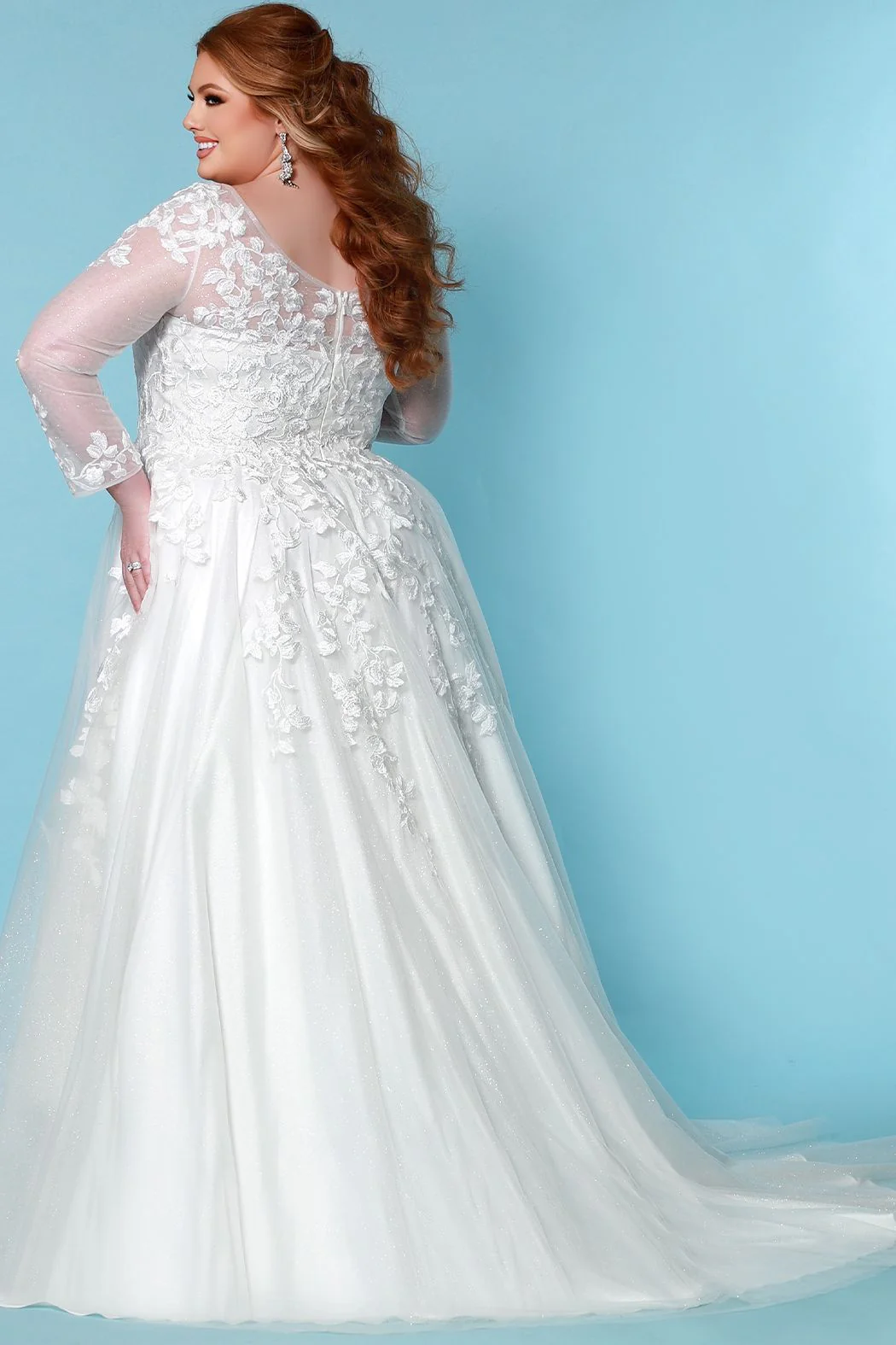 Sydneys Closet SC5267 Shirley Wedding Dress lace long sheer sleeves - Image 5