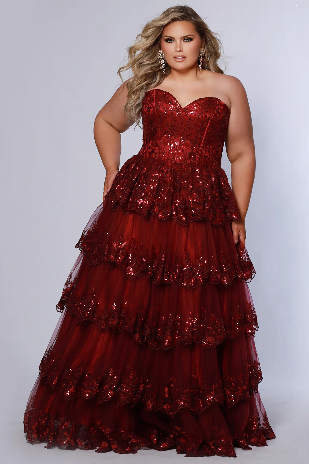 Sydney's Closet SC7398 Size 20 Burgundy Formal Dress Plus Sized