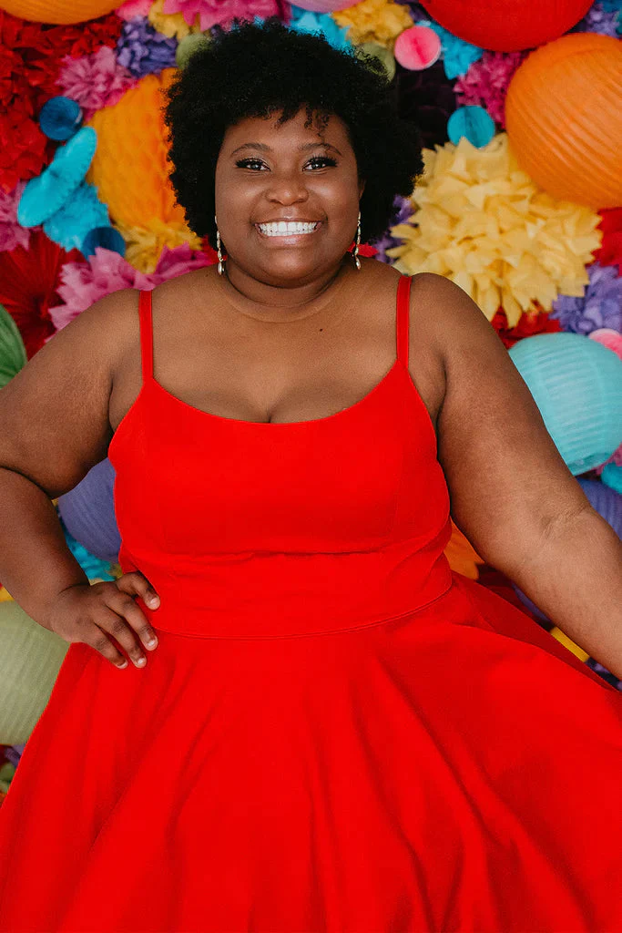 Sydneys Closet SC8115 Size 16 Fuchsia Plus Size Satin A Line Formal Cocktail Dress Homecoming Pockets - Image 12