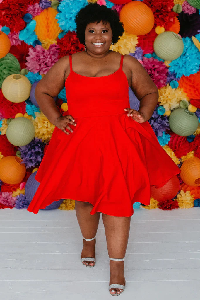 Sydneys Closet SC8115 Size 16 Fuchsia Plus Size Satin A Line Formal Cocktail Dress Homecoming Pockets - Image 7