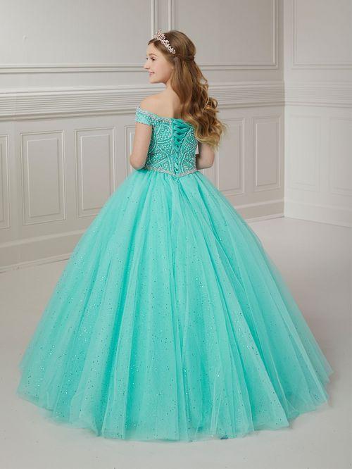 Tiffany Princess 13722 Girls Pageant Dress Beaded Off The Shoulder Tulle A Line Ballgown - Image 5