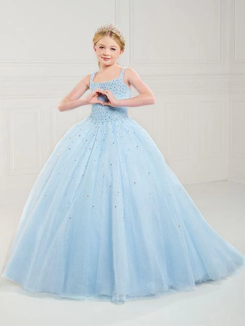 Tiffany Princess 13739 Size 2 White Girls Pageant Dress Tulle Pearl Beaded A Line Corset Ball Gown Preteen - Image 3
