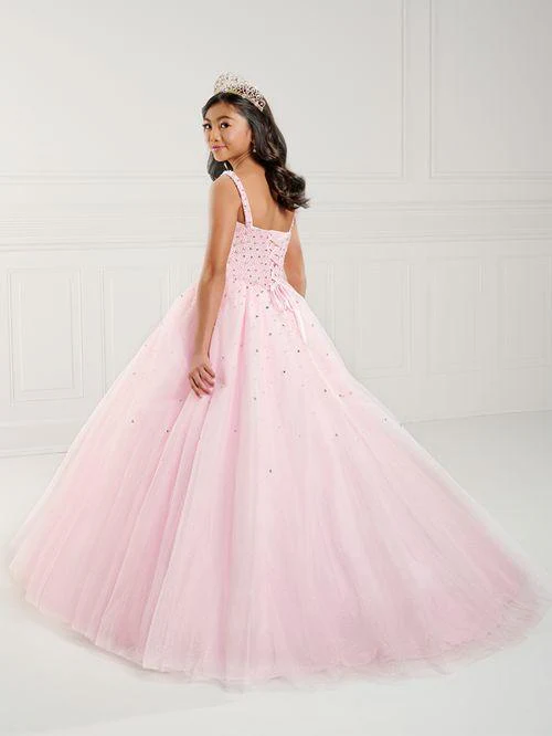 Tiffany Princess 13739 Size 2 White Girls Pageant Dress Tulle Pearl Beaded A Line Corset Ball Gown Preteen - Image 4