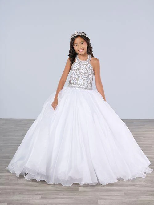 Tiffany Princess 13786 Girls Pageant Dress Crystal Bodice Ballgown A Line High Neck Formal - Image 9