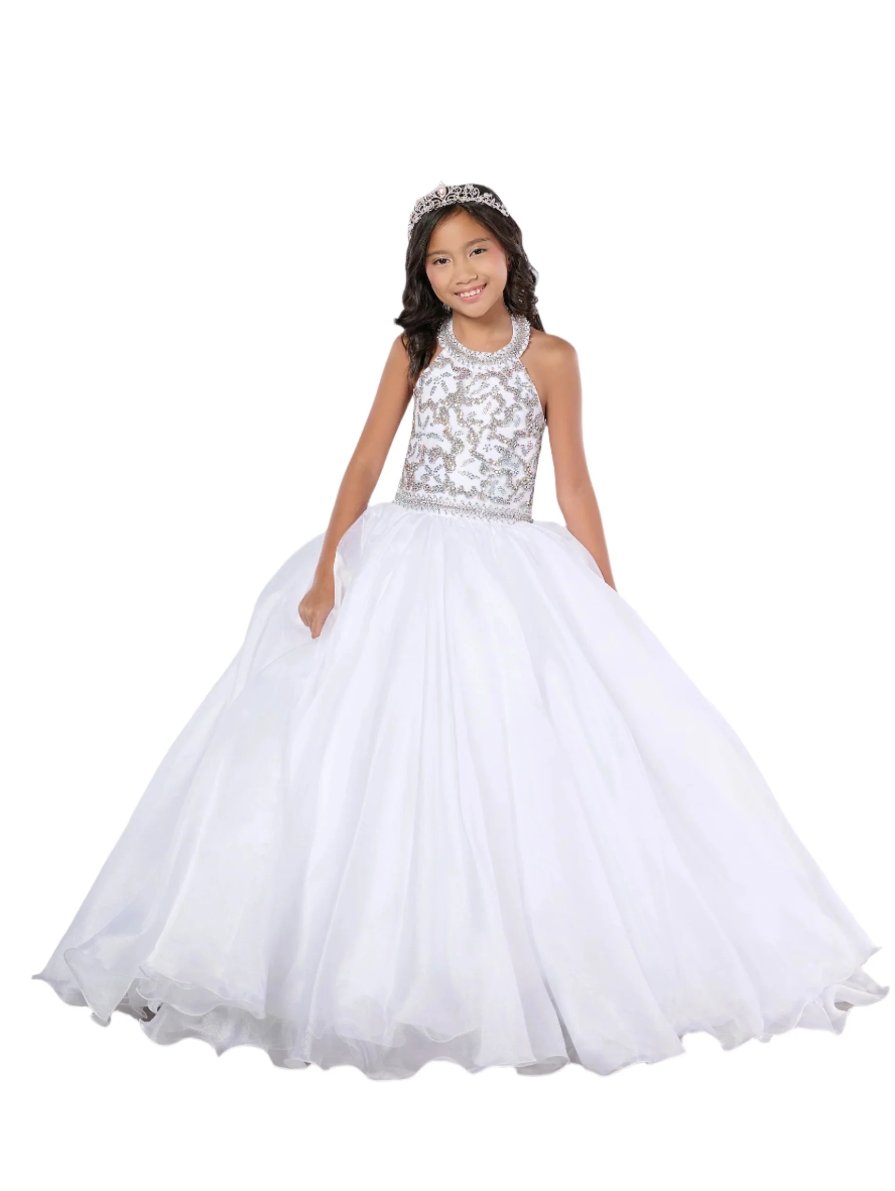 Tiffany Princess 13786 Size 6 Pink Girls Pageant Dress Crystal Bodice Ballgown A Line High Neck Formal - Image 5