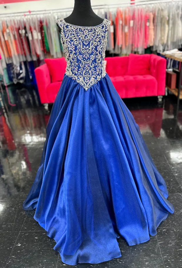 Tiffany Princess 13788 Size 12 Royal A Line Girls Pageant Dress Crystal Bodice off the shoulder Ballgown