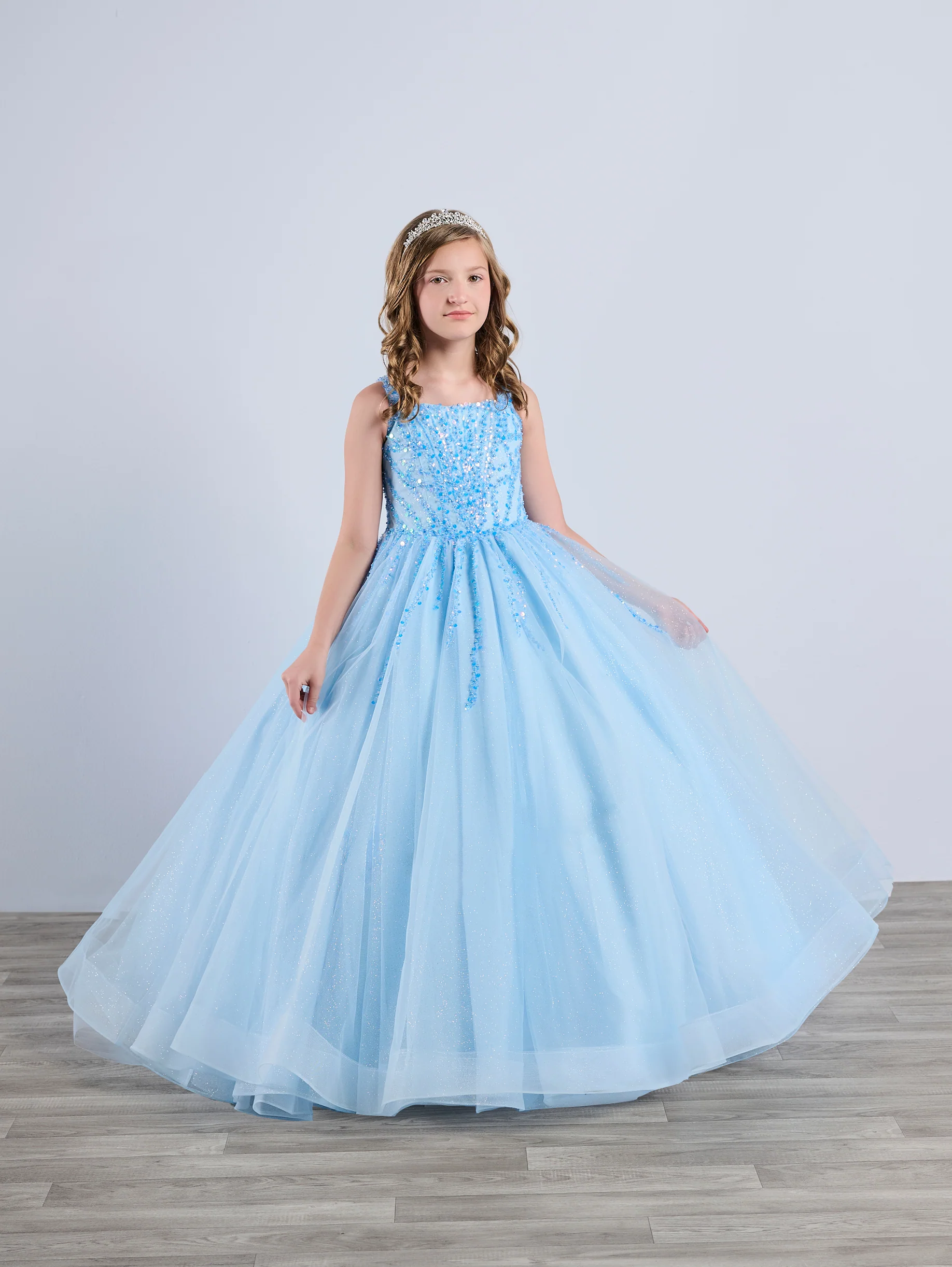 Tiffany Princess 13796 Beaded Shimmer Girls Pageant Dress Corset A Line Ballgown Kids
