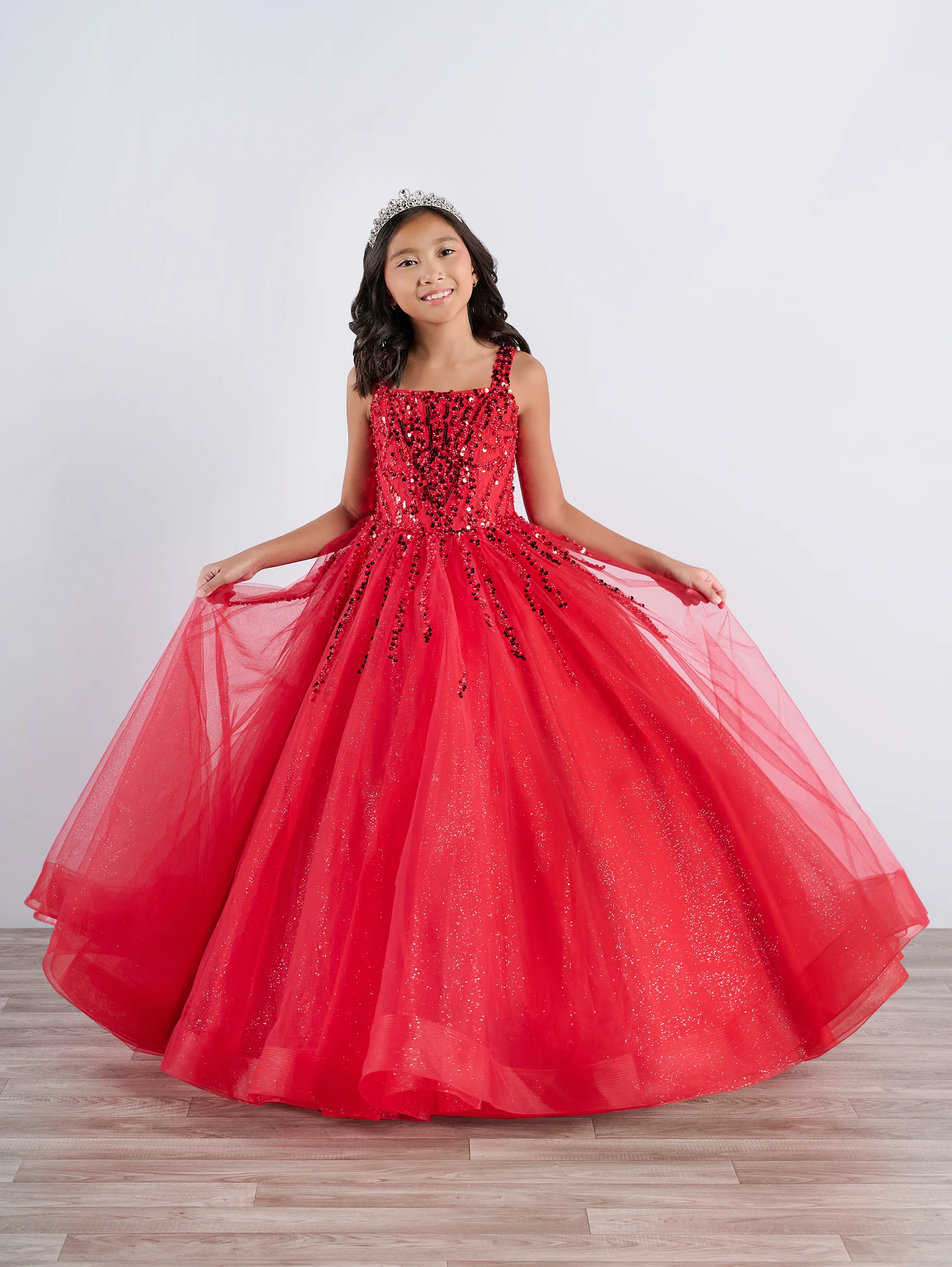 Tiffany Princess 13796 Beaded Shimmer Girls Pageant Dress Corset A Line Ballgown Kids - Image 2