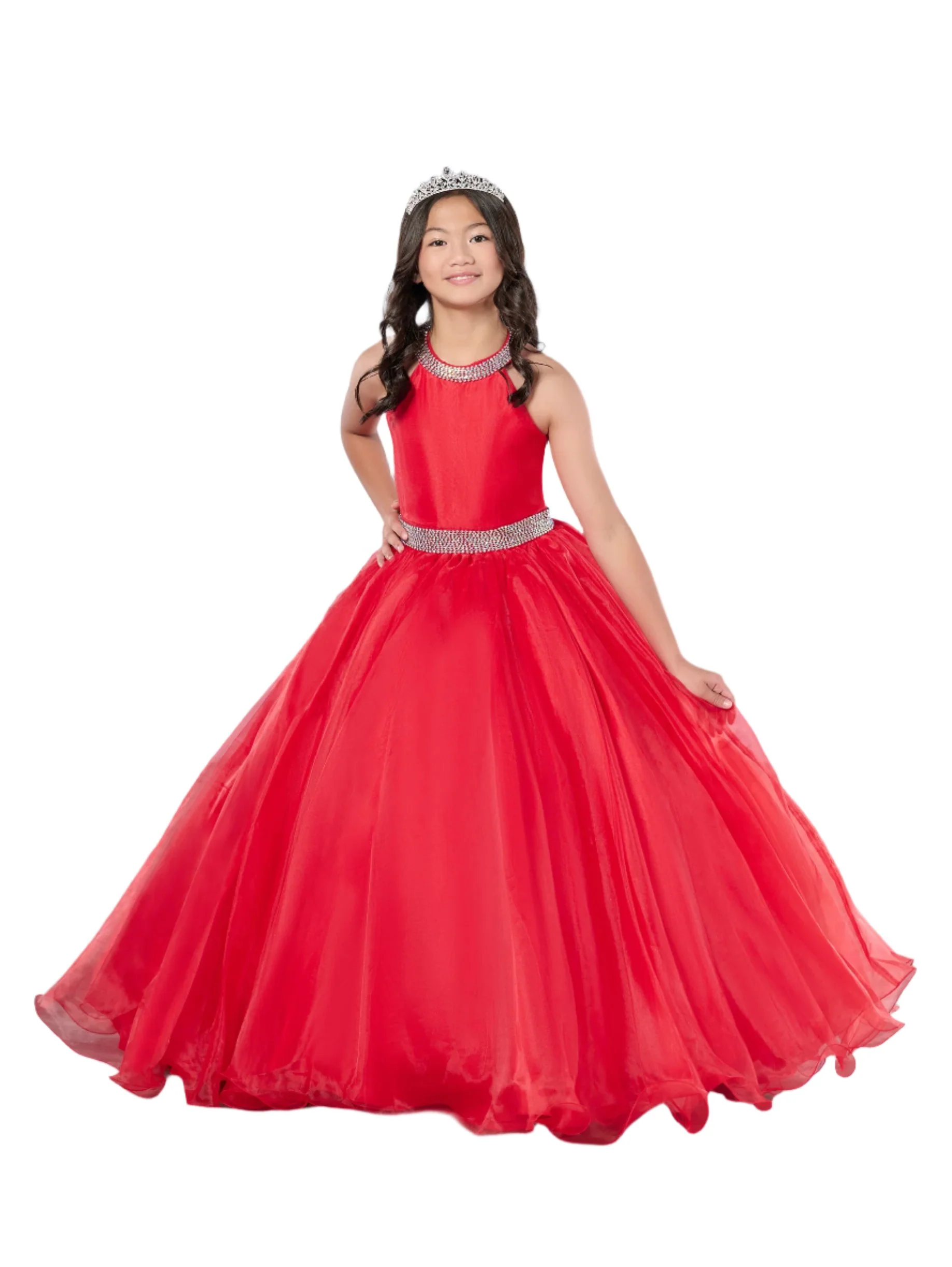 Tiffany Princess 13801  Size 2 Lilac Girls Pageant Dress Halter Ballgown A Line Formal Crystal Straps - Image 4