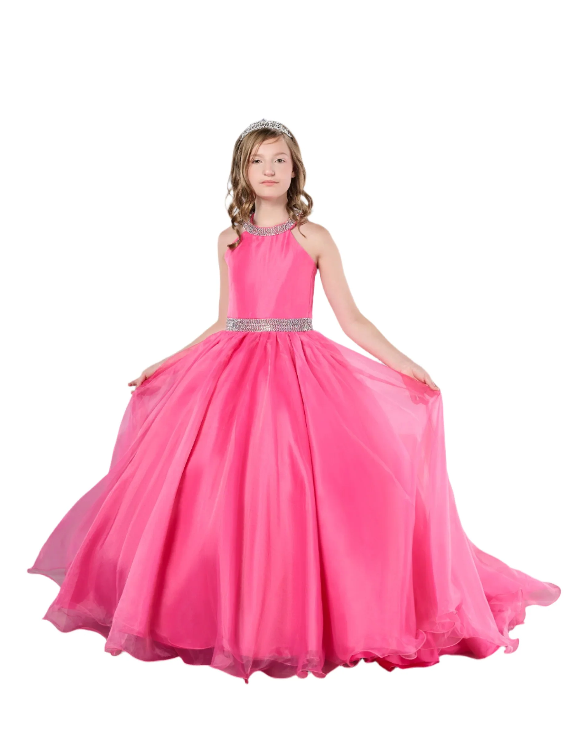 Tiffany Princess 13801  Size 2 Lilac Girls Pageant Dress Halter Ballgown A Line Formal Crystal Straps - Image 3