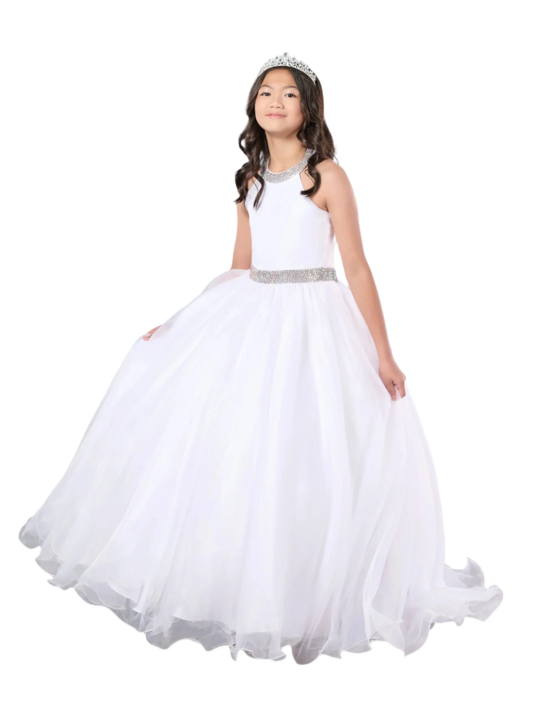 Tiffany Princess 13801  Size 2 Lilac Girls Pageant Dress Halter Ballgown A Line Formal Crystal Straps - Image 5