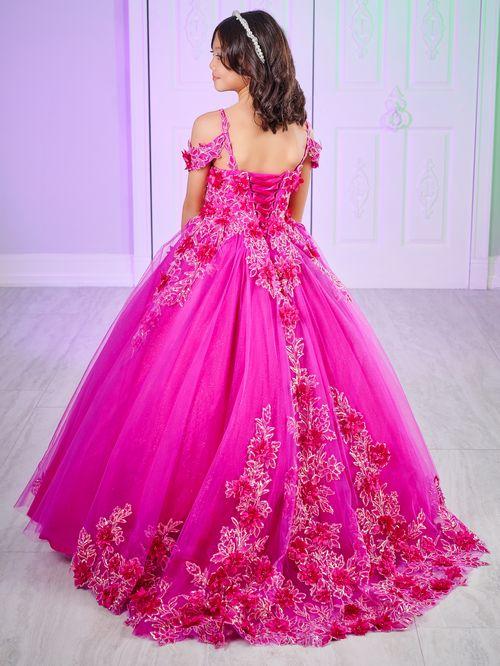 Tiffany Princess 80011MQ Girls Pageant Dress Sequin Lace Ballgown off the shoulder corset - Image 2