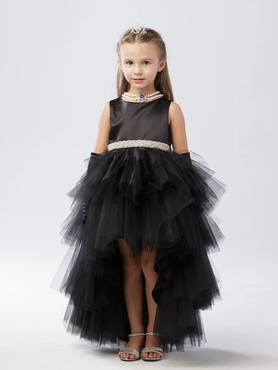 Tip Top 5658 Girls Layered Tulle High Low Skirt Formal Dress Satin Formal Gown Flower Girl - Image 15