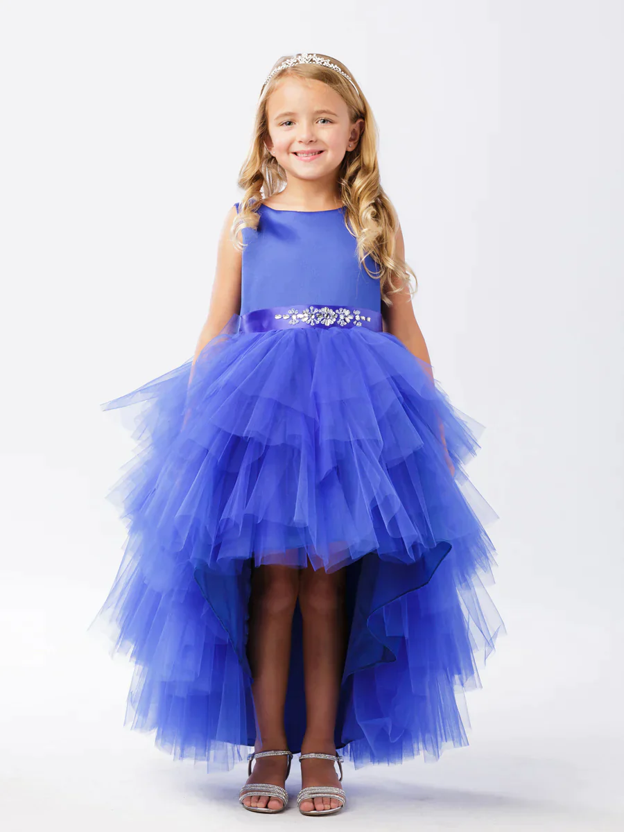 Tip Top 5658 Size 10 Aqua Girls Layered High Low Dress Formal - Image 14