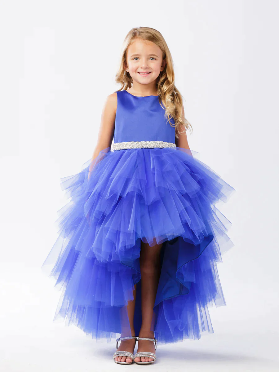 Tip Top 5658 Size 10 Aqua Girls Layered High Low Dress Formal - Image 15