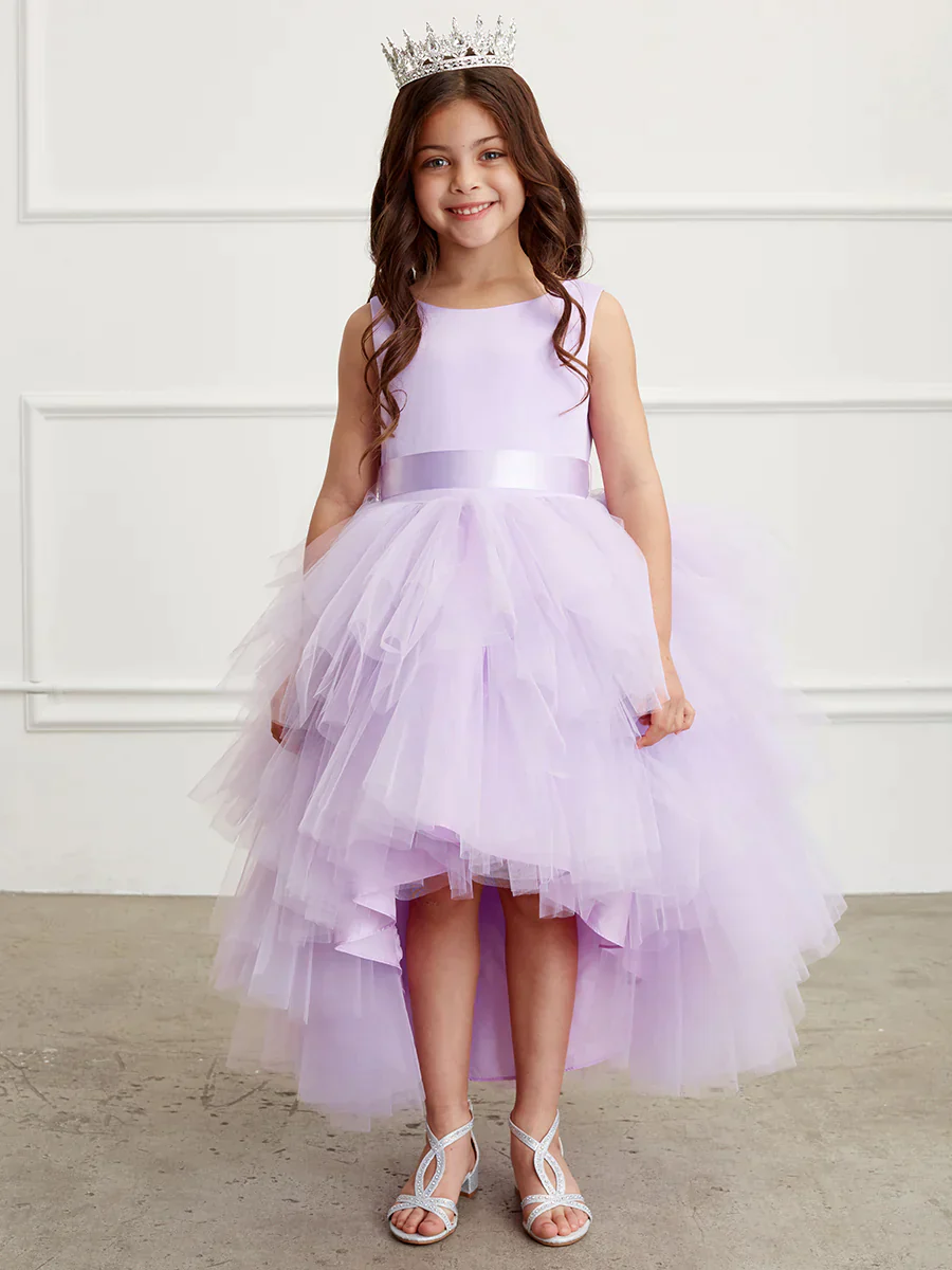 Tip Top 5658 Size 10 Aqua Girls Layered High Low Dress Formal - Image 9