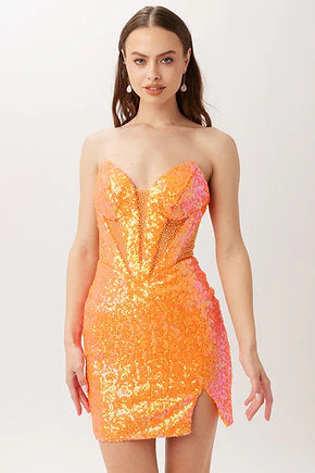 VIENNA Prom 60100 Light Multi Homecoming Dress Size 8 White Sequin Cocktail - Image 6